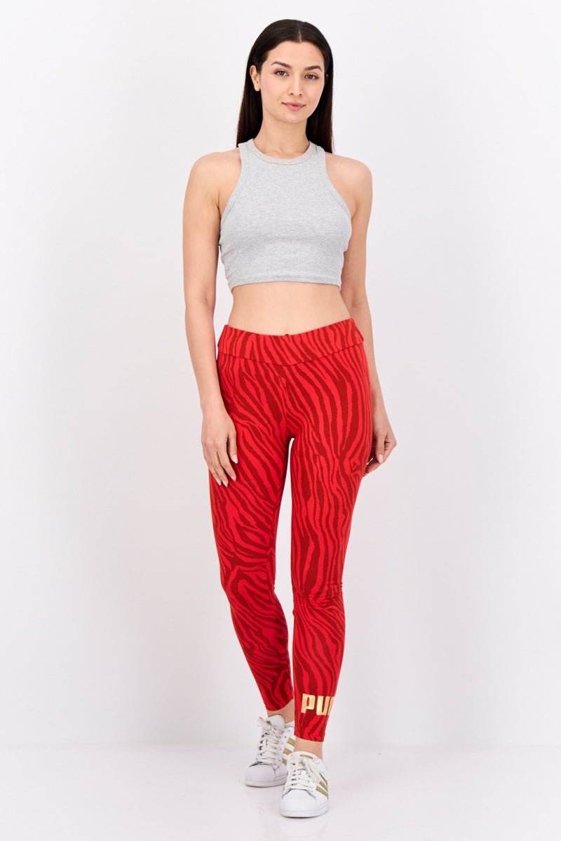 PUMA Women Tight Fit Training Tights, Red - Image 4