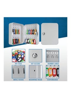 Cyrox Cyrox Key Box Wall Mount 20 Key Hooks Tags Steel Security Locking Key Cabinet Storage Key Lock Box Key Management Cabinet 1Pcs  - Image 3