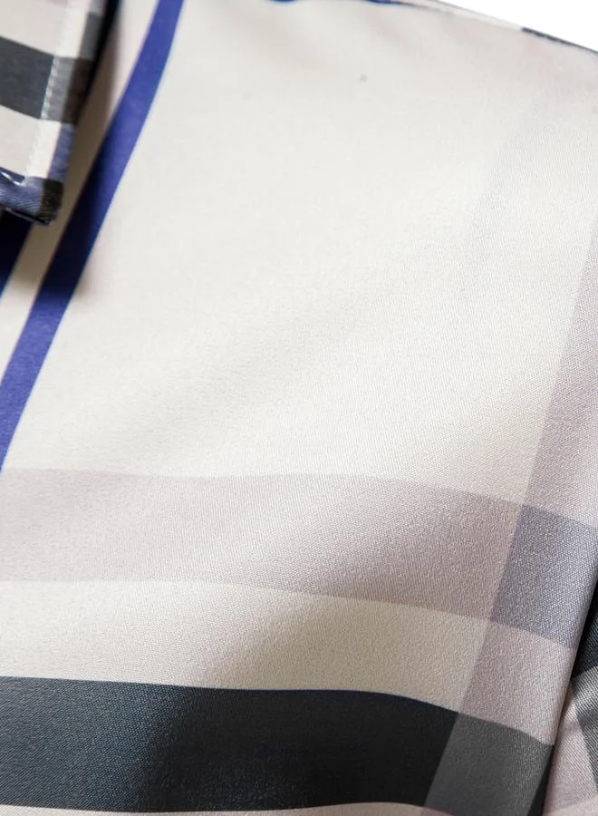 تايك تو قميص بأزرار أمامية وأكمام طويلة بنقشة مربعات