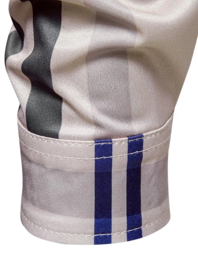 تايك تو قميص بأزرار أمامية وأكمام طويلة بنقشة مربعات