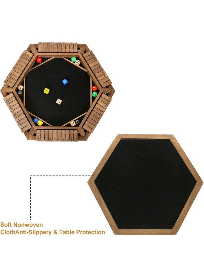 Exqline Shut The Box Game for 2-6 Players, Wooden Board Table Math Game with 14 Dice, 6 Way Classic Puzzle Board Games for Home Classroom or Pub - Image 3