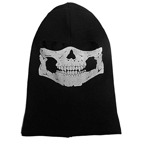 Aikuer Black Balaclava Ghosts Skull Full Face Mask, Windproof Ski Motorcycle Face Masks Tactical Balaclava Hood for Men Women Youth Halloween Cosplay Outdoor Sport Cycling Skiing Hiking - Image 3