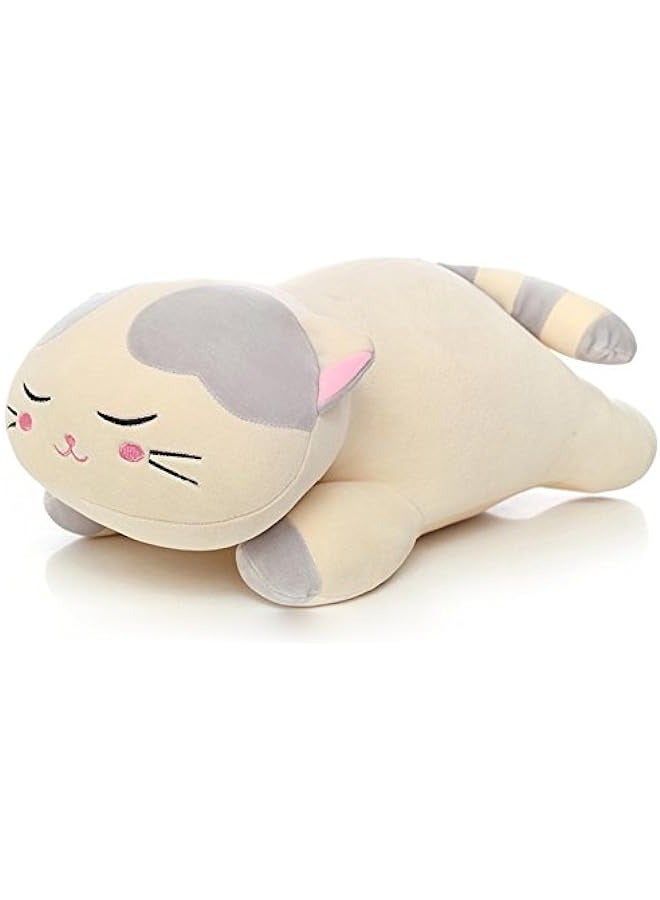 DURKU Gray Cat Plush Pillow - Soft Stuffed Animal for Toddlers and Girls, 50cm - Image 1