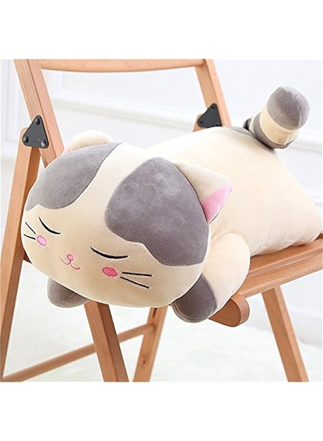 DURKU Gray Cat Plush Pillow - Soft Stuffed Animal for Toddlers and Girls, 50cm - Image 3