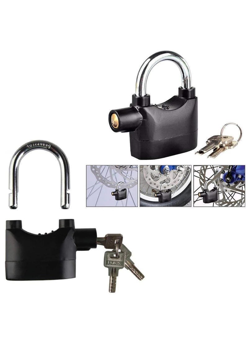 SHIV SHAKTI STORE - SHIV SHAKTI STORE Alarm Security Lock with Motion Sensor Siren and 3 Keys Metallic Finish for Home Safety Anti Theft System for Home Office Door and Bikes - Image 1
