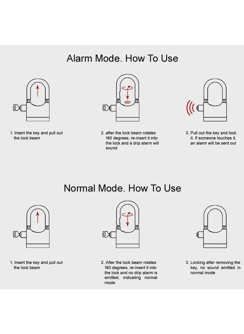 SHIV SHAKTI STORE - SHIV SHAKTI STORE Alarm Security Lock with Motion Sensor Siren and 3 Keys Metallic Finish for Home Safety Anti Theft System for Home Office Door and Bikes - Image 1