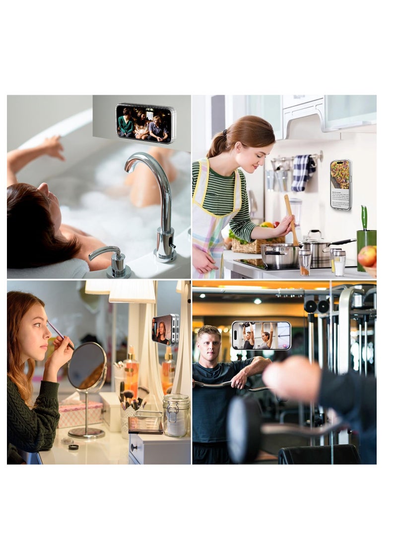 Excefore 2 Pack Silicone Suction Phone Case Adhesive Mount, Non Slip Suction Cup Hands-Free Phone Accessories Holder for iPhone and Android, Suitable for Selfies and Hands-Free Video (Black) - Image 5