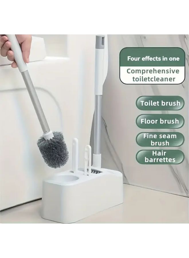 4 In 1 Toilet Plunger Set With Hook Bathroom Cleaning Tool Kit - Image 2