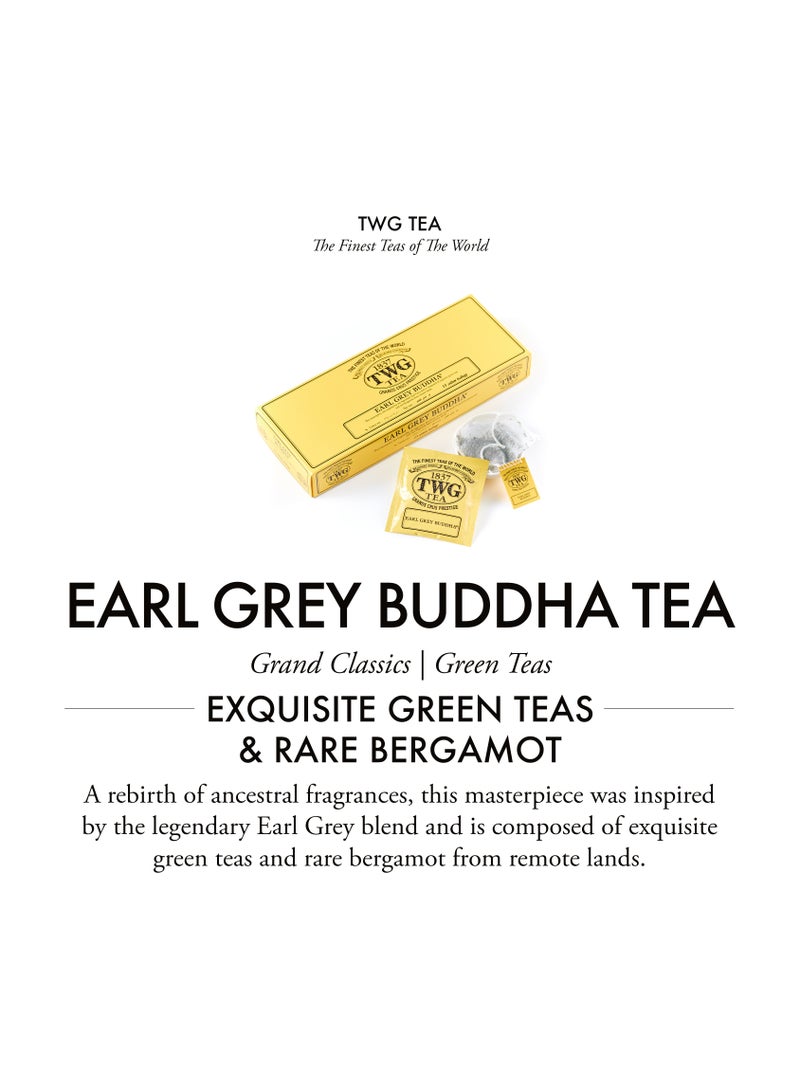 TWG Tea Earl Grey Buddha | Green Tea | Bergamot & Rose Petals | 15 Hand Sewn Cotton Teabags | Gift Set - Image 3