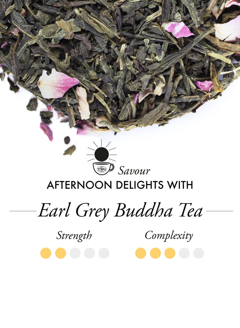 TWG Tea Earl Grey Buddha | Green Tea | Bergamot & Rose Petals | 15 Hand Sewn Cotton Teabags | Gift Set - Image 2