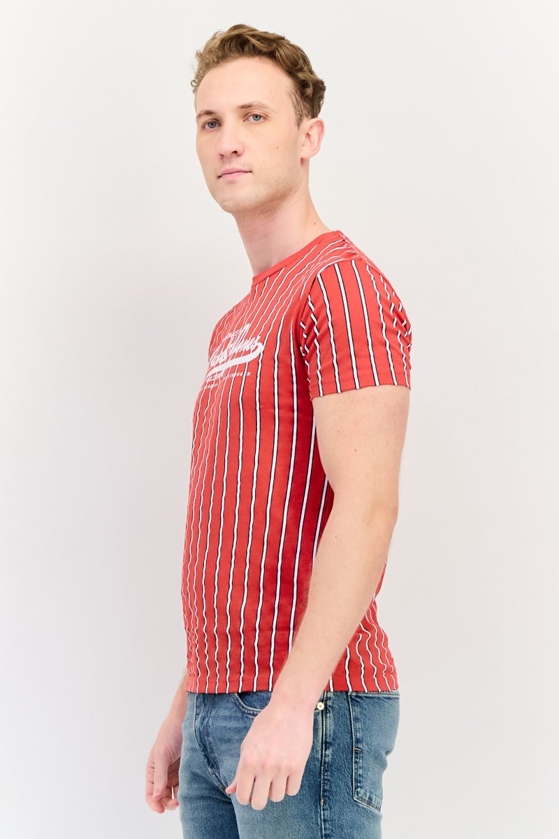 JACK & JONES Men Crew Neck Short Sleeves Stripe T-Shirt, Multicolor - Image 2