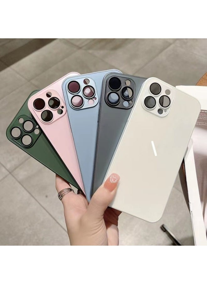 Generic Model For Iphone 14 Frosted Glass Phone Case One-piece Lens Film For Iphone 13promax 15 Digital Computer Protective Cover-Color:Far Front Blue-Applicable Model:For Iphone15plus  - Image 2