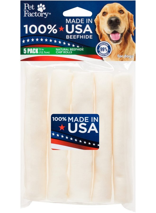 Pet Factory 100% Made in USA Beefhide 5" Chip Rolls Dog Chew Treats - Natural Flavor, 5 Count/1 Pack - pzsku/ZD3A555672FD6D7E08FF8Z/45/_/1737032008/1f9ac44b-aa7d-4d1a-8d4f-ba83866f7adb