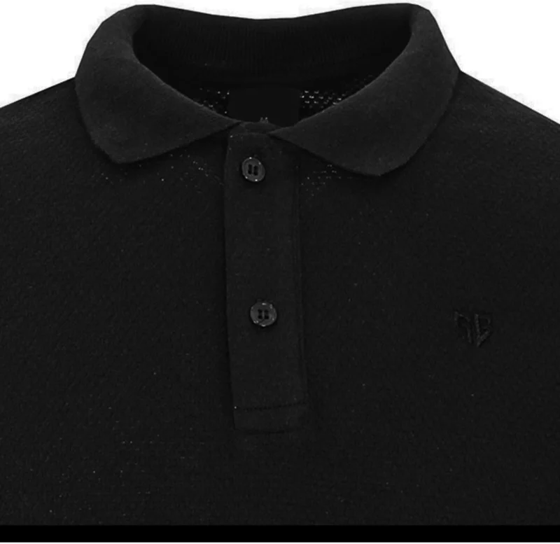 فاريتا Men's Black Slim Cut Polo Neck Men's T-Shirt