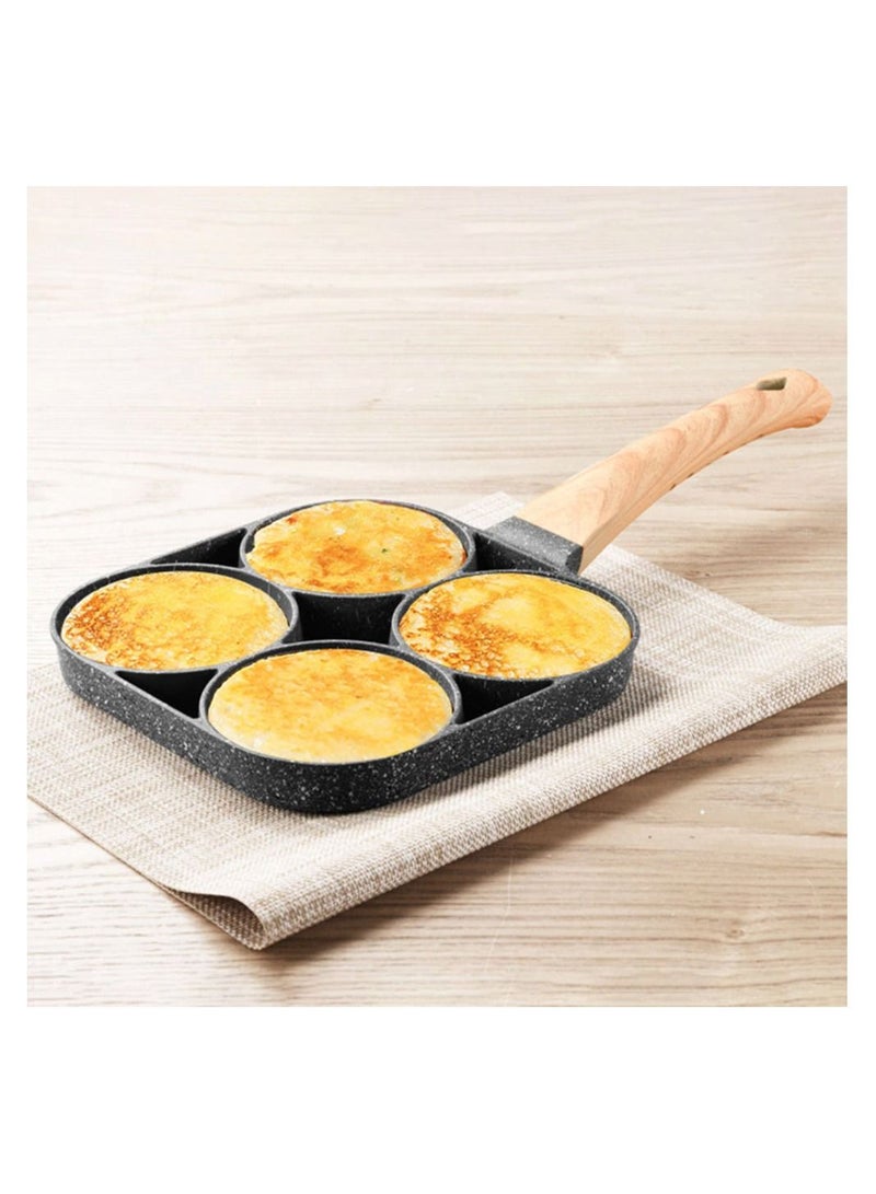 Kitchen Omelette Frying Pan, 4 Hole Frying Pan, Long Handle Non-Stick Egg Fryer  - Image 3