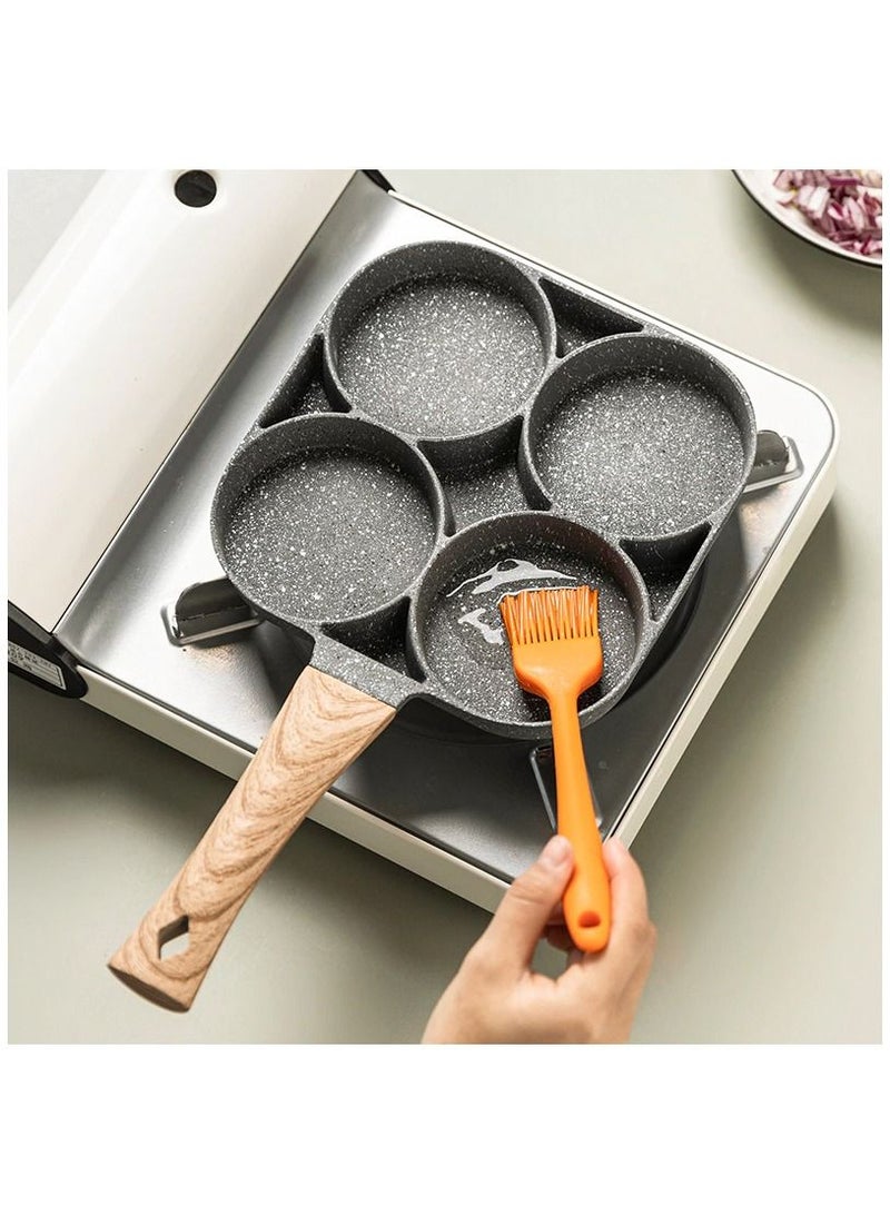 Kitchen Omelette Frying Pan, 4 Hole Frying Pan, Long Handle Non-Stick Egg Fryer  - Image 5