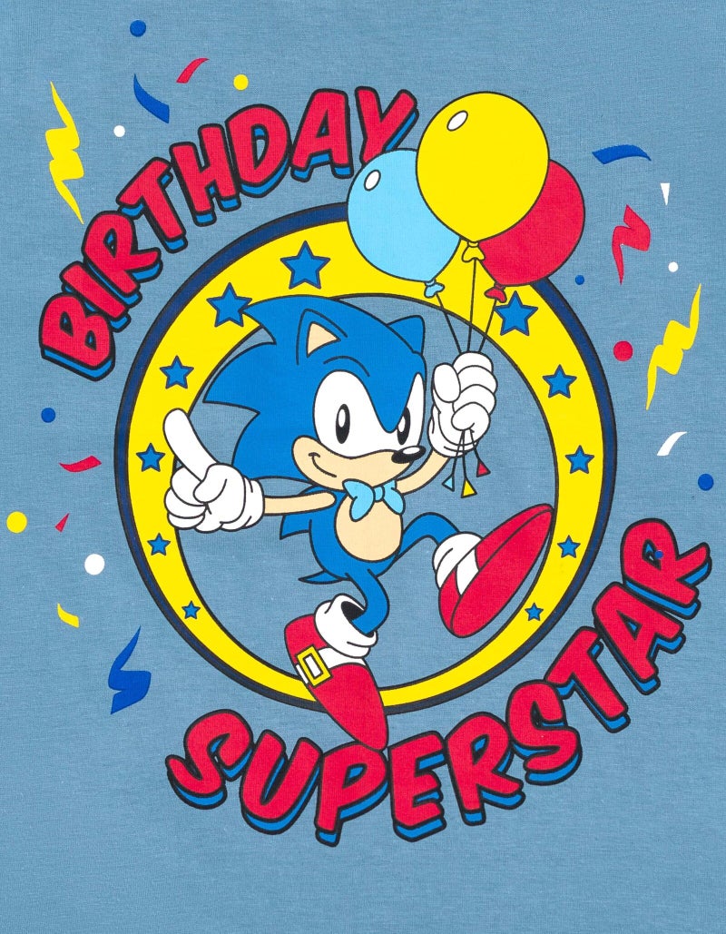 SEGA Sonic The Hedgehog Birthday Little Boys T-Shirt Blue 5 - Image 3
