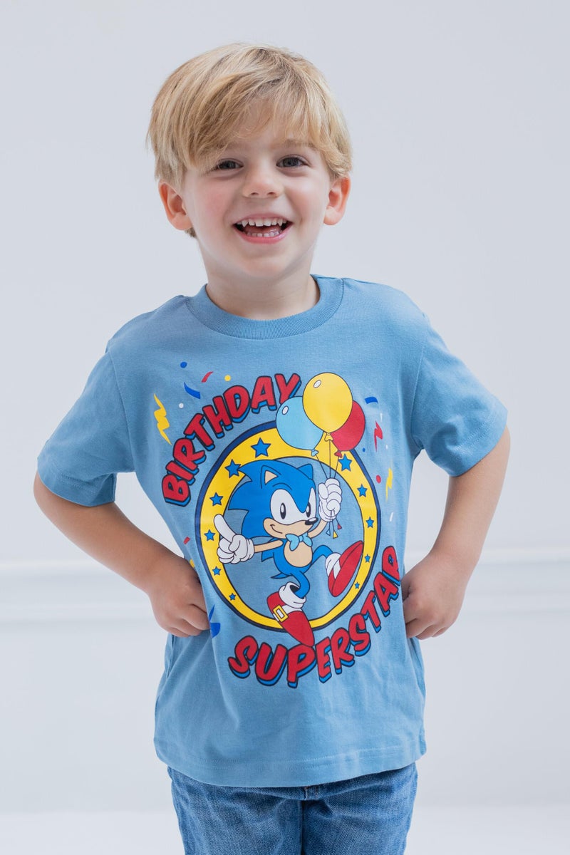 SEGA Sonic The Hedgehog Birthday Little Boys T-Shirt Blue 5 - Image 4