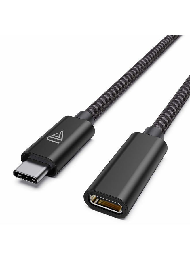 Faracent كابل تمديد USB نوع C (1.5 قدم/0.5 متر)، USB C 3.1 (10 جيجابت في الثانية) ذكر إلى أنثى لتمديد الشحن والمزامنة متوافق مع سويتش، ماك بوك إير M2/M1/برو، آيباد برو/إير ديل XPS سيرفيس بوك - أسود - Image 1