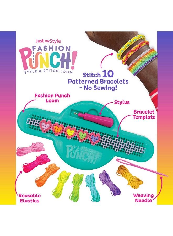 Just My Style Fashion Punch Style & Stitch Loom Friendship Bracelet Kit Jewelry Making Activity Great For Birthday Parties Sleepovers & Travel Arts & Crafts For Kids Ages 6 7 8 9 - Image 5