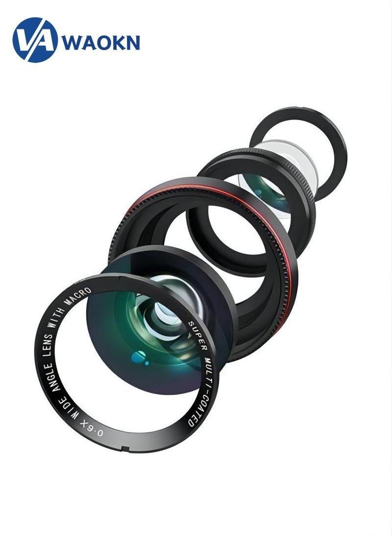 WAOKN - Lens Kit for iPhone and Android Macro and Wide Angle Lens with Travel Case - Image 1