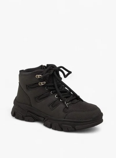 LBL by Shoexpress Panelled Boots with Zip Closure
