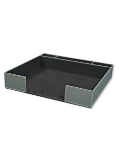FIS FIS Conference Room Executive Desk Set, German Bonded Leather Materials, Set of 12 Pieces Each Desk Blotter, Coaster, Pen Stand Holder with Pen, Grey Color Pack in Organizer Case - FSDSCONFRSETGY  - Image 3