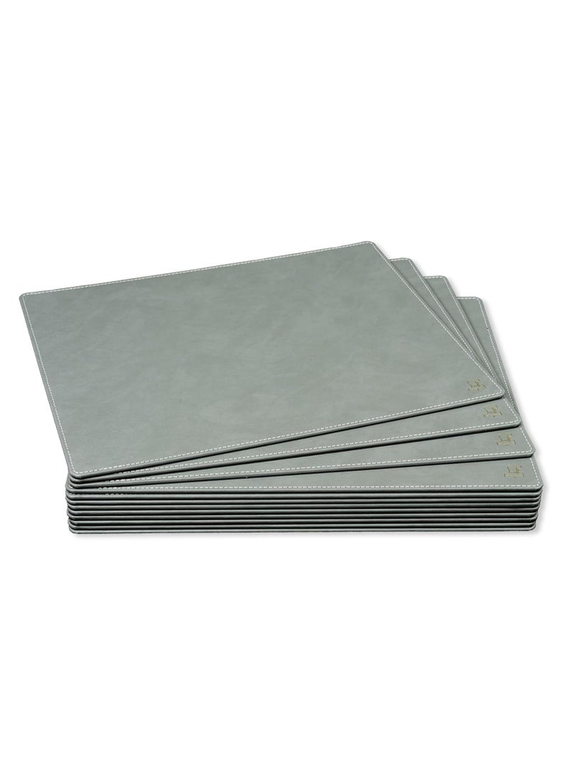 FIS FIS Conference Room Executive Desk Set, German Bonded Leather Materials, Set of 12 Pieces Each Desk Blotter, Coaster, Pen Stand Holder with Pen, Grey Color Pack in Organizer Case - FSDSCONFRSETGY  - Image 4