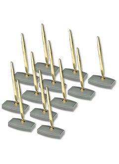 FIS FIS Conference Room Executive Desk Set, German Bonded Leather Materials, Set of 12 Pieces Each Desk Blotter, Coaster, Pen Stand Holder with Pen, Grey Color Pack in Organizer Case - FSDSCONFRSETGY  - Image 5