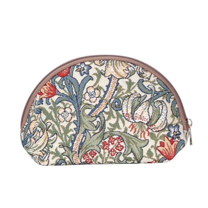 Signare Tapestry Cosmetic Bag Toiletry Makeup Bag for Women With William Morris Golden Lily Design (COSM-GLILY) - Image 1
