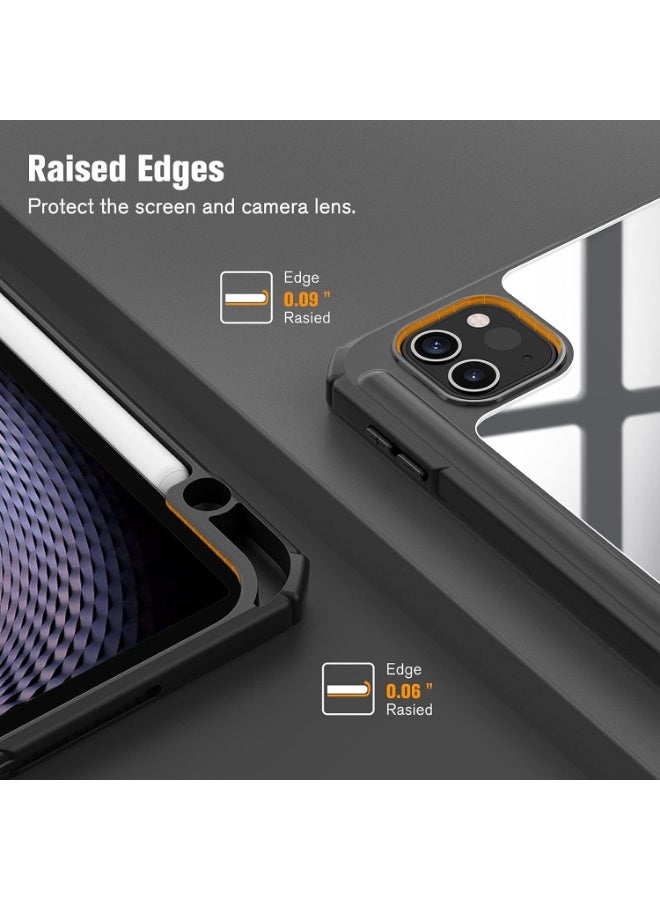 EVO New Compatible with iPad Pro 13 - 2025 (8th Generation) M5 with Built-in Pencil Holder, for iPad Pro 13 Case with Hard Clear Back Shell, Support Pencil Pro & Pencil (USB-C), Auto Wake/Sleep,BLACK - Image 3