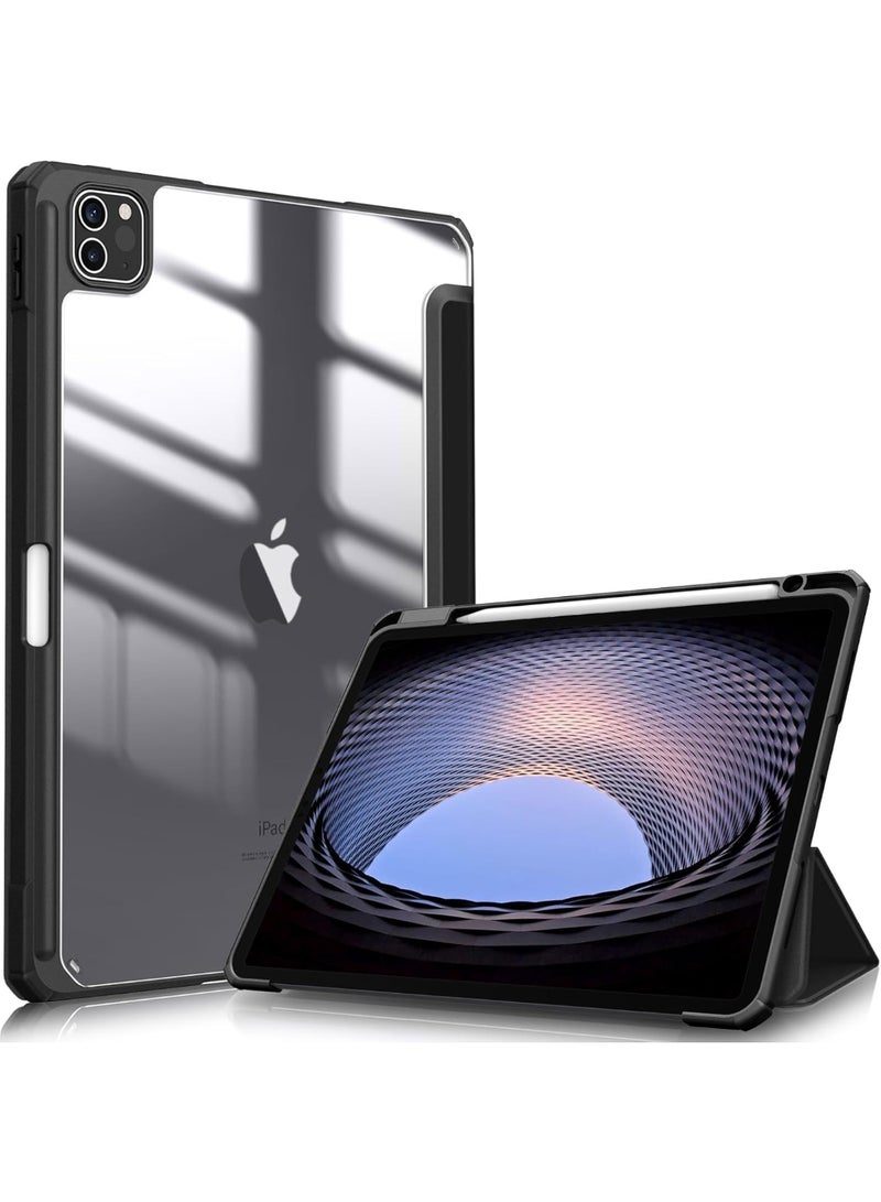 EVO New Compatible with iPad Pro 13 - 2025 (8th Generation) M5 with Built-in Pencil Holder, for iPad Pro 13 Case with Hard Clear Back Shell, Support Pencil Pro & Pencil (USB-C), Auto Wake/Sleep,BLACK - Image 1