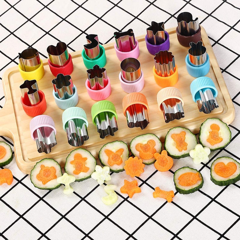 LAXIZAR Vegetable Cutter Shapes Set Mini Sizes Cookie Cutters Set Fruit Cookie Pastry Stamps Mold - Image 3