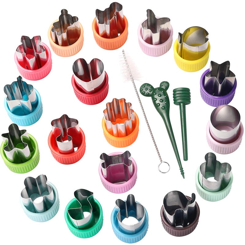 LAXIZAR Vegetable Cutter Shapes Set Mini Sizes Cookie Cutters Set Fruit Cookie Pastry Stamps Mold - Image 1