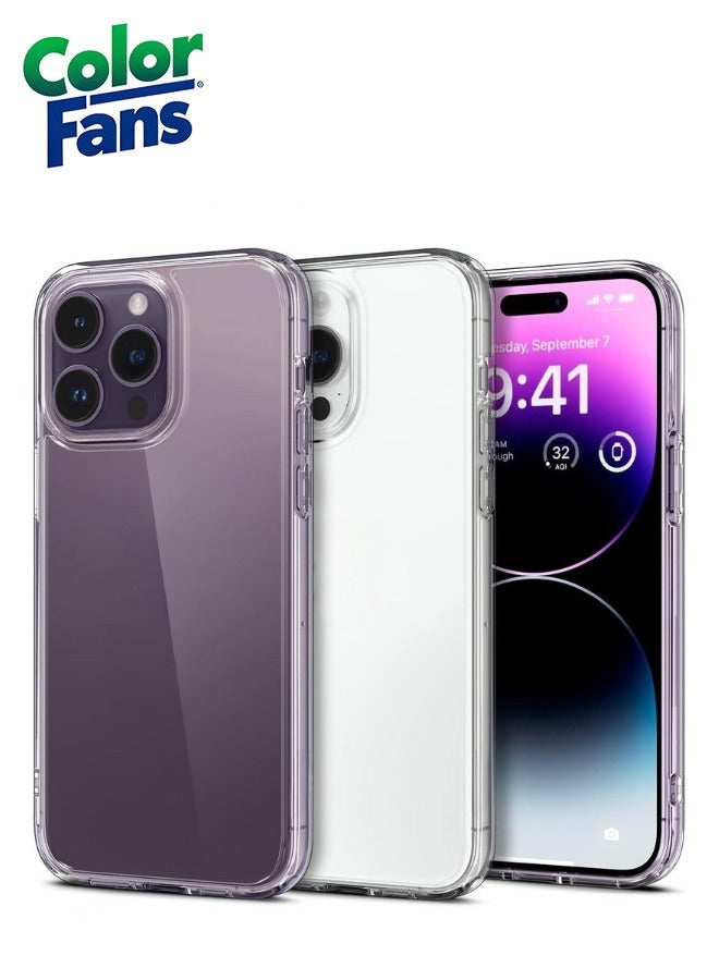Color Fans Ultra Hybrid Designed for iPhone 14 Pro Max Case Crystal Clear - Image 1