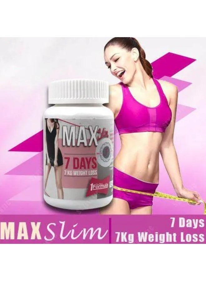 Max Slim 7 Days Dietary Slimming Capsules 30's – Herbal Weight Management Supplement - Image 3