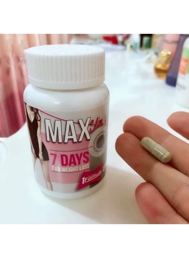Max Slim 7 Days Dietary Slimming Capsules 30's – Herbal Weight Management Supplement - Image 4