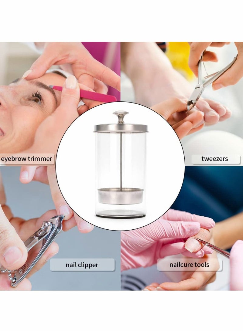 Unbreakable Disinfectant Jar, Midsize Salon Barber Disinfecting 21Oz Glass Sterilizing Jar with Removable Straining Tray for Nail Tools and Supplies, Jar&Spa Implements - Image 5