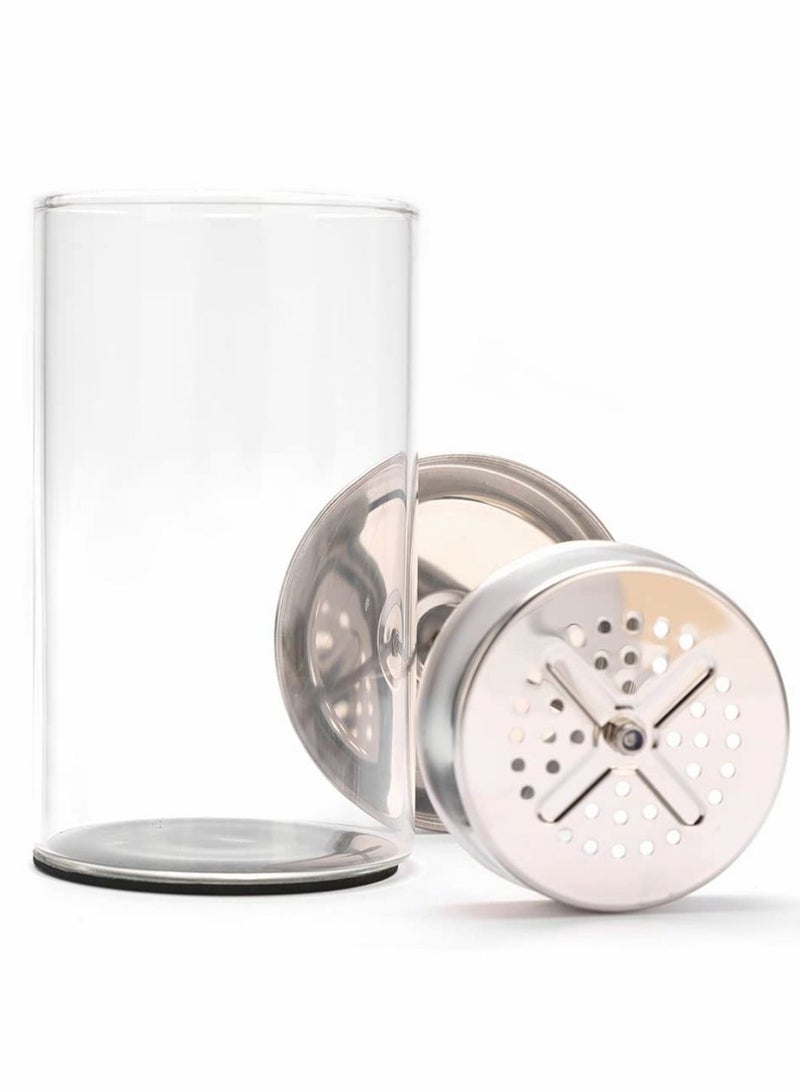 Unbreakable Disinfectant Jar, Midsize Salon Barber Disinfecting 21Oz Glass Sterilizing Jar with Removable Straining Tray for Nail Tools and Supplies, Jar&Spa Implements - Image 4