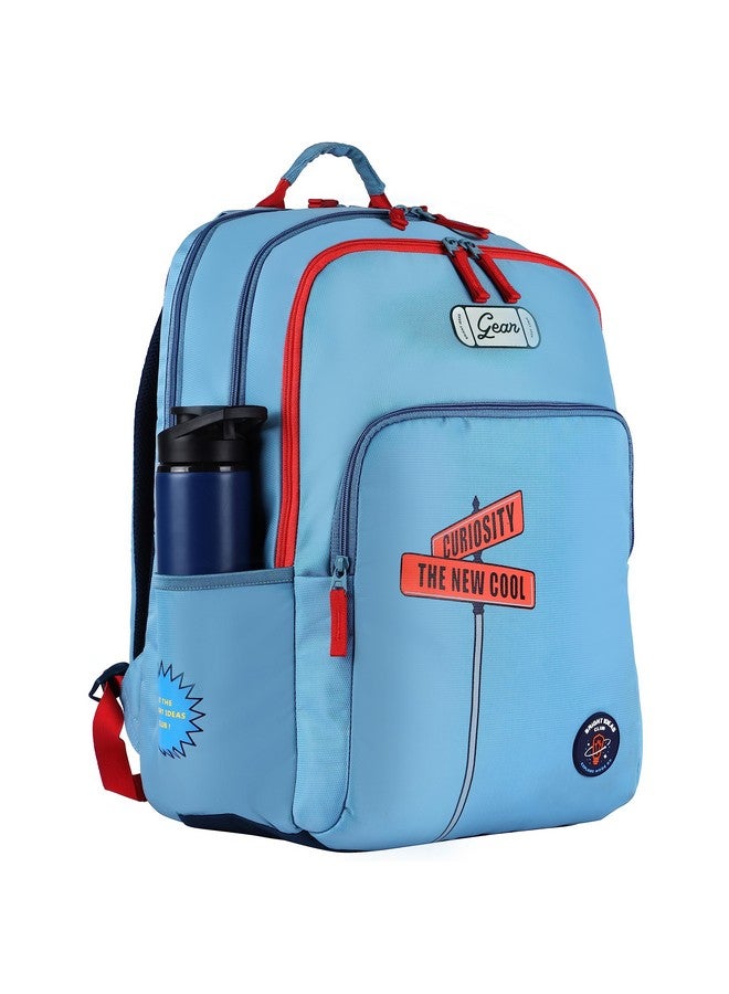 Gear Gear Ambition 37L Large Water Resistant School Bag/Casual Backpack/Daypack/Travel Backpack/Kids Bag/College Bag for Boys/Girls/Men/Women (Blue-Red) - Image 2