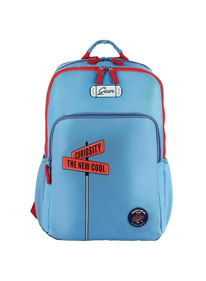 Gear Gear Ambition 37L Large Water Resistant School Bag/Casual Backpack/Daypack/Travel Backpack/Kids Bag/College Bag for Boys/Girls/Men/Women (Blue-Red) - Image 1
