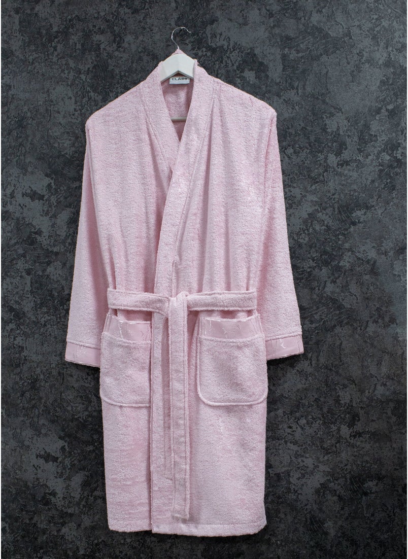 class Bamboo Kimono Women's Bathrobe Pink S - M 