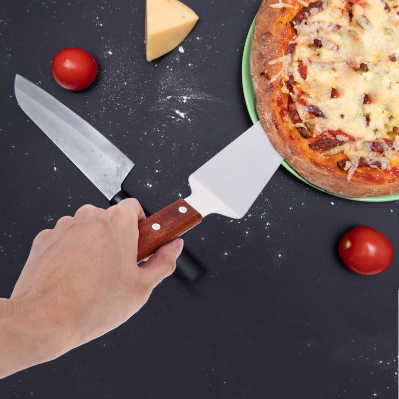 Handle Pizza Shovel Stainless Steel Triangle Cheese Spatula Kitchen Baking Tool - Image 2
