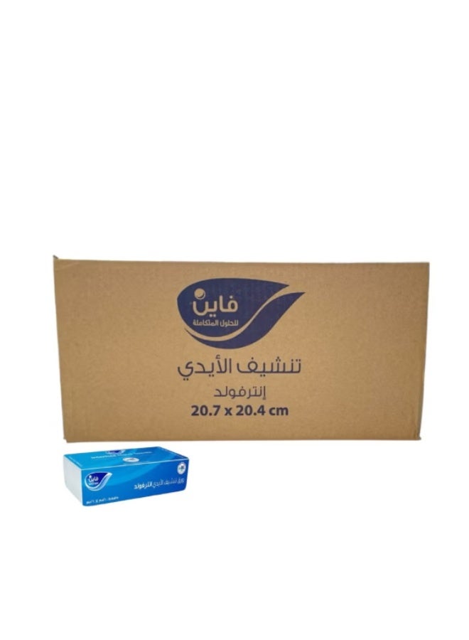 فاين ورق تنشيف الأيدي انترفولد مقاس الورقة 20.7*20.4سم 150منديل*24باكيت