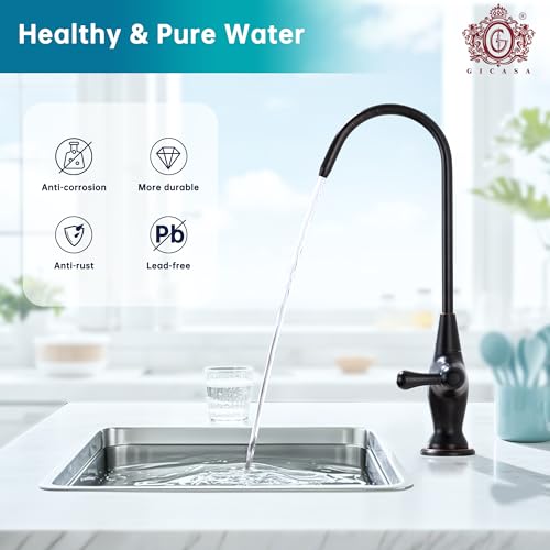 GICASA Sink Drinking Water Faucet, Sink Water Filter System, Suitable for Most Reverse Osmosis or Water Filtration Systems, Solid Brass Reverse Osmosis Faucet for Kitchen Bar, Oil Rubbed Bronze - Image 3