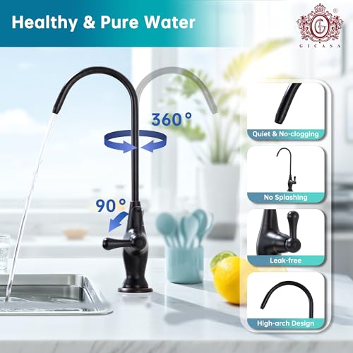 GICASA Sink Drinking Water Faucet, Sink Water Filter System, Suitable for Most Reverse Osmosis or Water Filtration Systems, Solid Brass Reverse Osmosis Faucet for Kitchen Bar, Oil Rubbed Bronze - Image 4