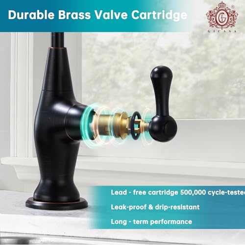 GICASA Sink Drinking Water Faucet, Sink Water Filter System, Suitable for Most Reverse Osmosis or Water Filtration Systems, Solid Brass Reverse Osmosis Faucet for Kitchen Bar, Oil Rubbed Bronze - Image 5