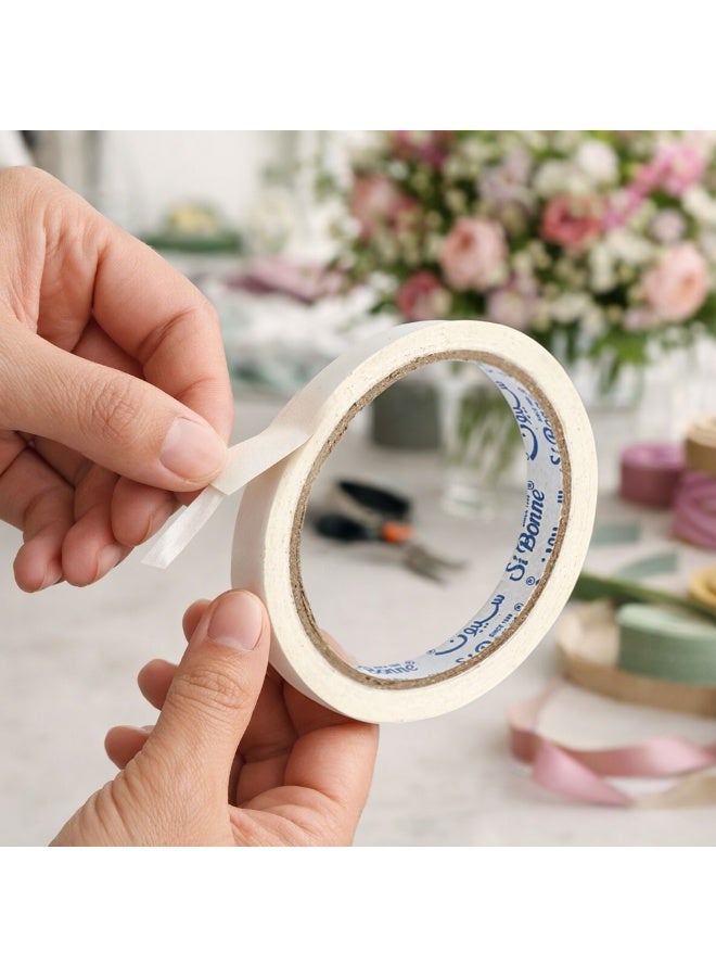 Si Bonne Heavy Duty Double Sided Tape for Chocolate Wrapping and Floral Decoration, 1 cm, 280 Rolls/Carton - Image 3