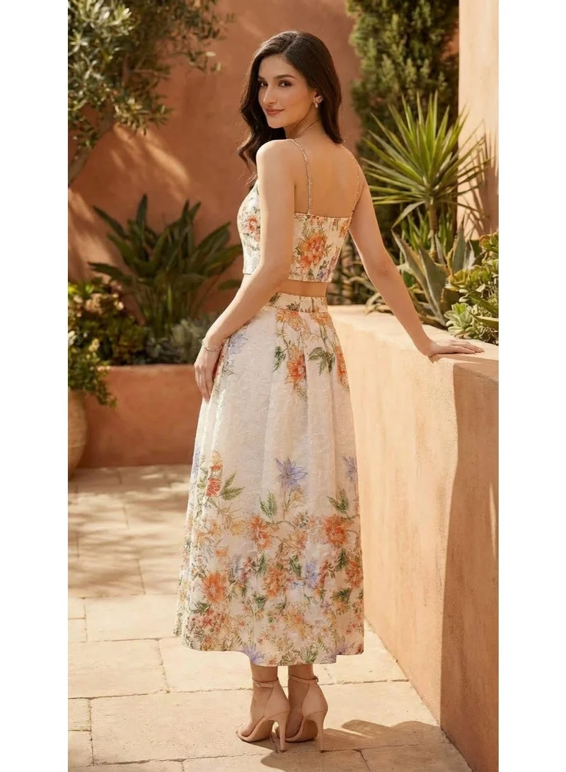 2Trendy Women's Cropped Floral Print Cami Top