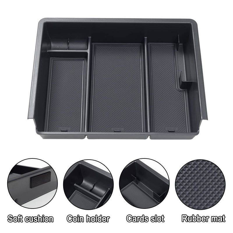 JKCOVER Center Console Organizer Compatible with Chevy Silverado/GMC Sierra 2014 2015 2016 2017 2018 1500/2500/3500HD Accessories Console Compartment Storage Tray -Full Console w/Bucket Seats ONLY - Image 4